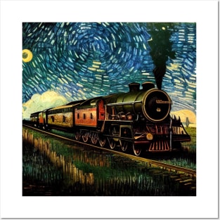 Starry Night Wizarding Express Train Posters and Art